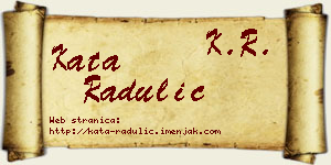 Kata Radulić vizit kartica